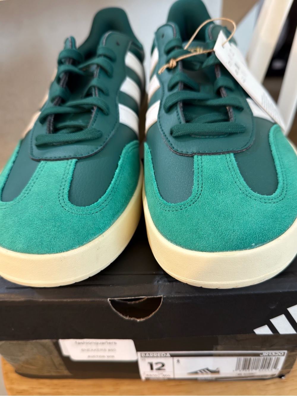NWT Adidas Men's Barreda JR 1320 Green/White Suede/Leather Upper Size 12 - Picture 11 of 11